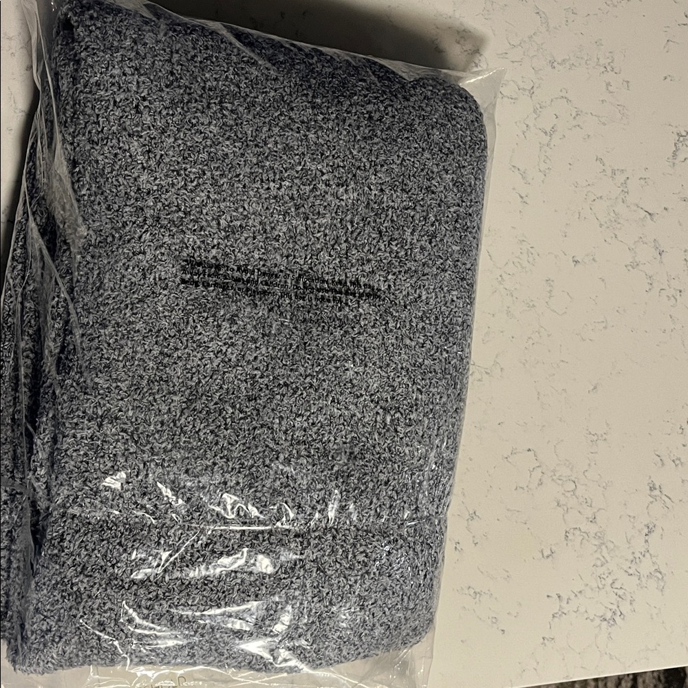 Cozy Gray Knit Throw Blanket - Picture 2 of 3